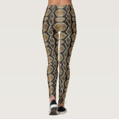 Leggings empreinte de serpent noir beige poster de animal (Dos)