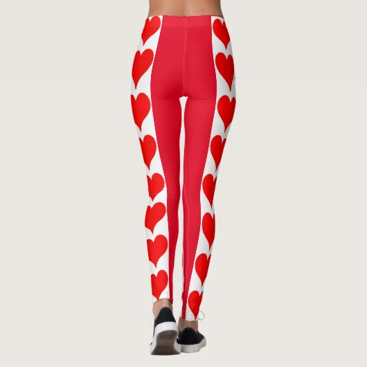 Leggings empreinte des coeurs rouges (Dos)