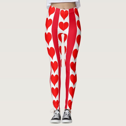 Leggings empreinte des coeurs rouges (Devant)