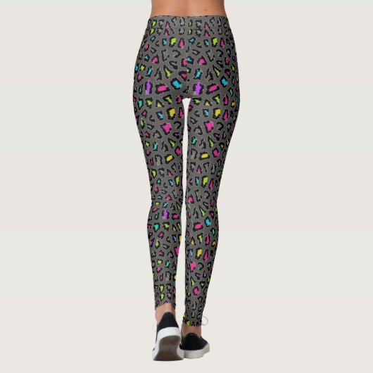 Leggings Empreintes de léopard colorés (Dos)
