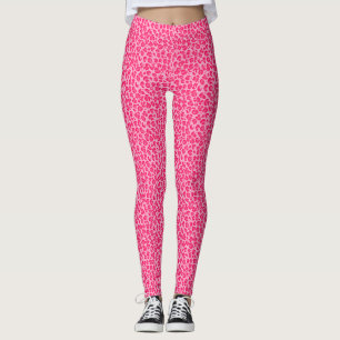 Leggings Empreintes de léopard de Cheetah rose
