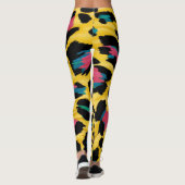 Leggings Empreintes de léopard Jaunes Vibrants (Dos)