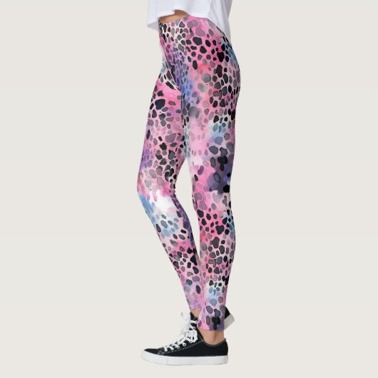 Leggings Empreintes de léopard roses (Gauche)