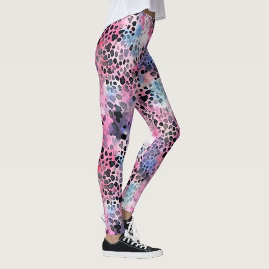 Leggings Empreintes de léopard roses (Droite)