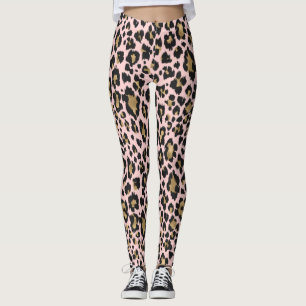 Leggings Empreintes de léopard roses