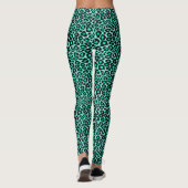 Leggings Empreintes de léopard turquoises (Dos)