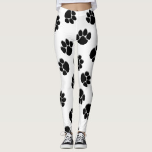 Leggings Empreintes de pattes blancs