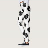 Leggings Empreintes de pattes blancs (Gauche)