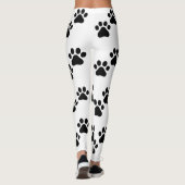 Leggings Empreintes de pattes blancs mignons (Dos)