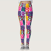 Leggings Empreintes de pattes carrées (Devant)