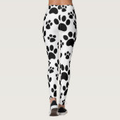 Leggings Empreintes de pattes d'animal de chien noir (Dos)