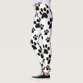 Leggings Empreintes de pattes d'animal de chien noir (Gauche)