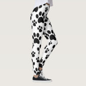 Leggings Empreintes de pattes d'animal de chien noir (Droite)