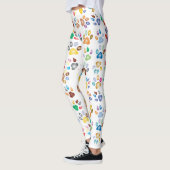 Leggings Empreintes de pattes de chien colorées (Gauche)