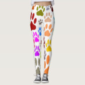 Leggings Empreintes de pattes de chiens partout (Devant)