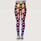 Leggings Empreintes de pattes Rose Rose Parties scintillant (Devant)