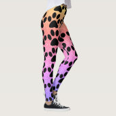 Leggings Empreintes de pattes Rose Rose Parties scintillant (Droite)