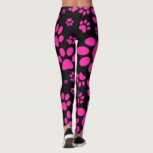 Leggings Empreintes de pattes roses et noirs (Dos)