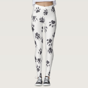 Leggings Empreintes Paw : Chien Monochrome Sans Seamless.