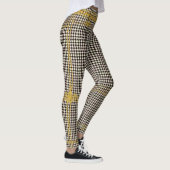 Leggings Empress Gold Chain Emblem Black Cream Houndstooth (Droite)