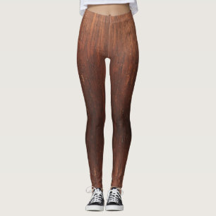 Leggings en bois foncé Brown Faux