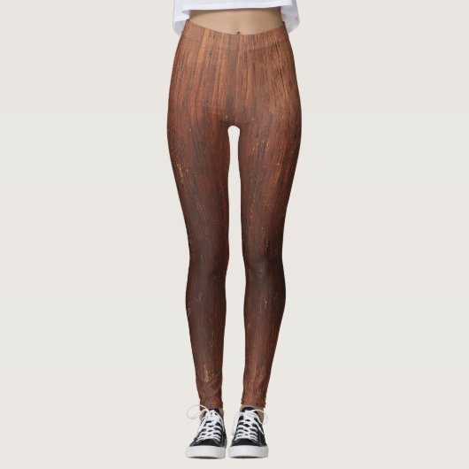 Leggings en bois foncé Brown Faux (Devant)