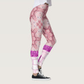 Leggings en brique rose mauve Floral (Droite)