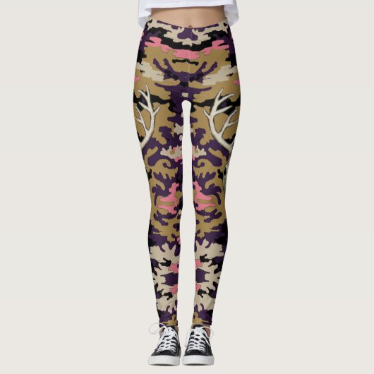Leggings en Camo rose (Devant)