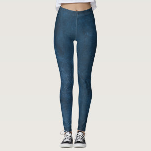 Leggings en cuir bleu désossé
