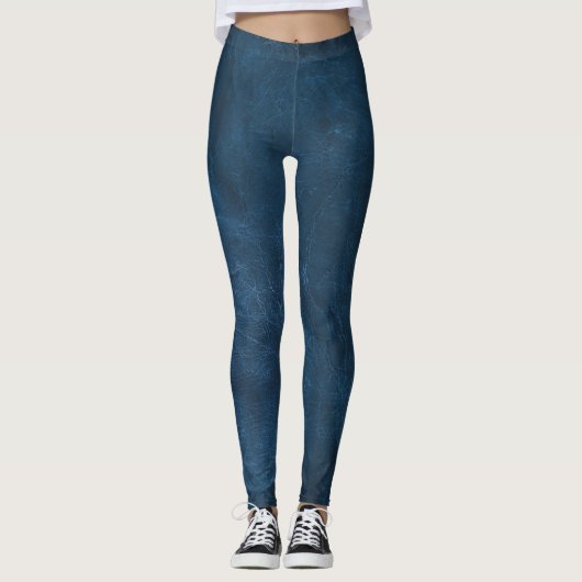 Leggings en cuir bleu désossé (Devant)