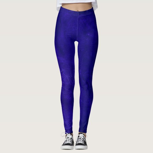 Leggings en cuir bleu désossé (Devant)