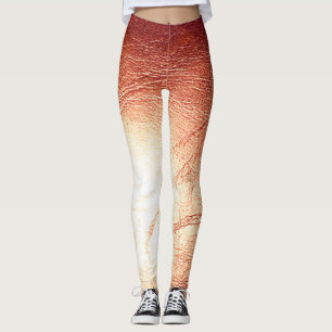 Leggings en cuir de bronze métallique amusant et u
