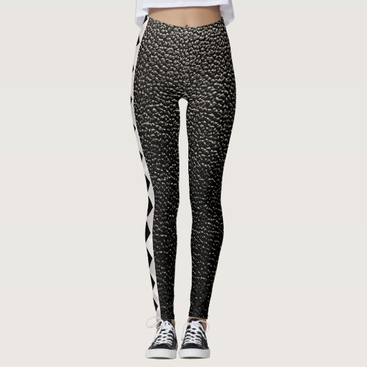 Leggings en cuir de saut de diamant (Devant)