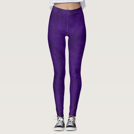 Leggings en cuir violet gras (Devant)