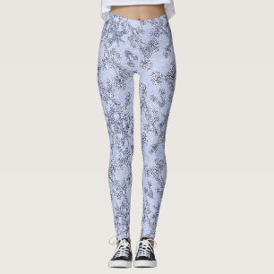 Leggings en dentelle avec superposition de fleurs 