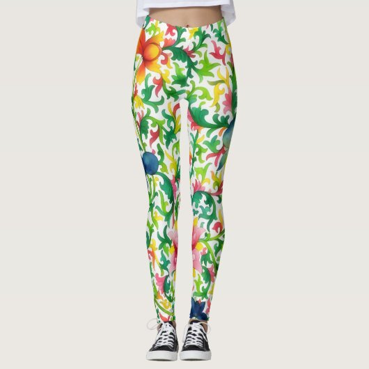 Leggings en filigrane et fleurs de style vintage (Devant)