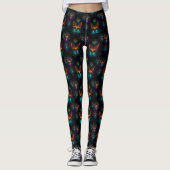 Leggings en fleur de Neon Peacock (Devant)