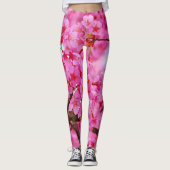 Leggings en fleurs de cerises roses (Devant)