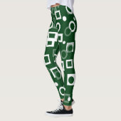 Leggings en forme de diamant blanc vert (Gauche)