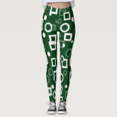 Leggings en forme de diamant blanc vert (Devant)