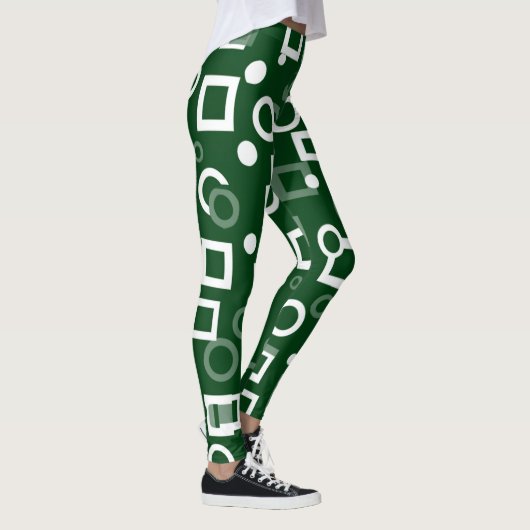 Leggings en forme de diamant blanc vert (Droite)