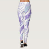 Leggings en marbre lavande - Abstrait Fluid Ar (Dos)