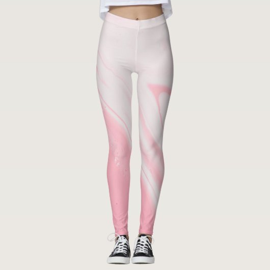 Leggings en marbre rose (Devant)