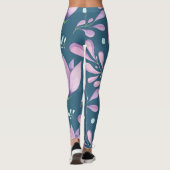 Leggings en marbre rose - Pantalons de Yoga floral (Dos)