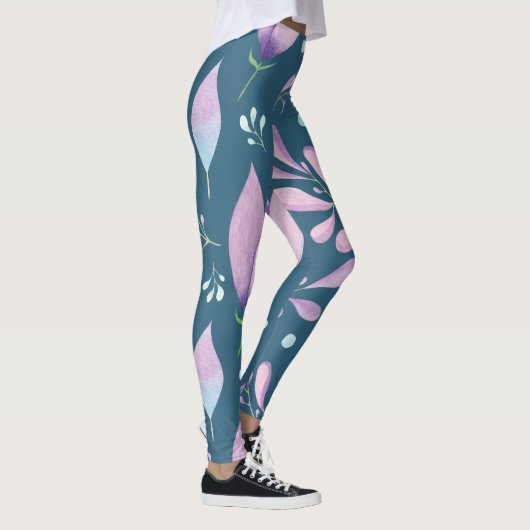 Leggings en marbre rose - Pantalons de Yoga floral (Droite)