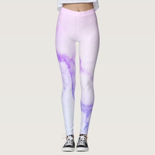 Leggings en marbre violet (Devant)
