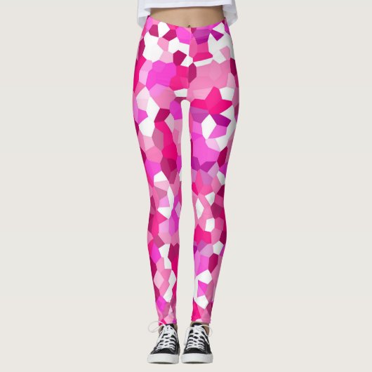 Leggings en mosaïque rose (Devant)