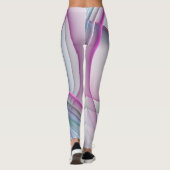 Leggings En Mouvement, Art Fractal Abstrait Moderne Coloré (Dos)