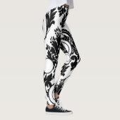 leggings en noir blanc long imprimé adolescent (Droite)