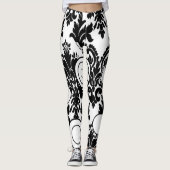 leggings en noir blanc long imprimé adolescent (Devant)